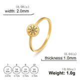 Skyrim Viking Compass Helm of Awe Ring Stainless Steel Gold Color Women Rings Aegishjalmur Nordic Amulet Jewelry Gift for Lover - Lootquake