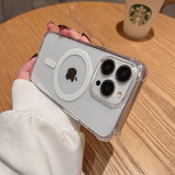 Luxury Shockproof Magsafe Wireless Charge Transparen Phone Case