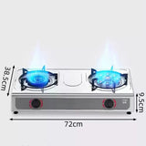 Estufa de gas de escritorio de doble placa de cocción para el hogar, cocina de fuego intenso con doble orificio y gas licuado natural.