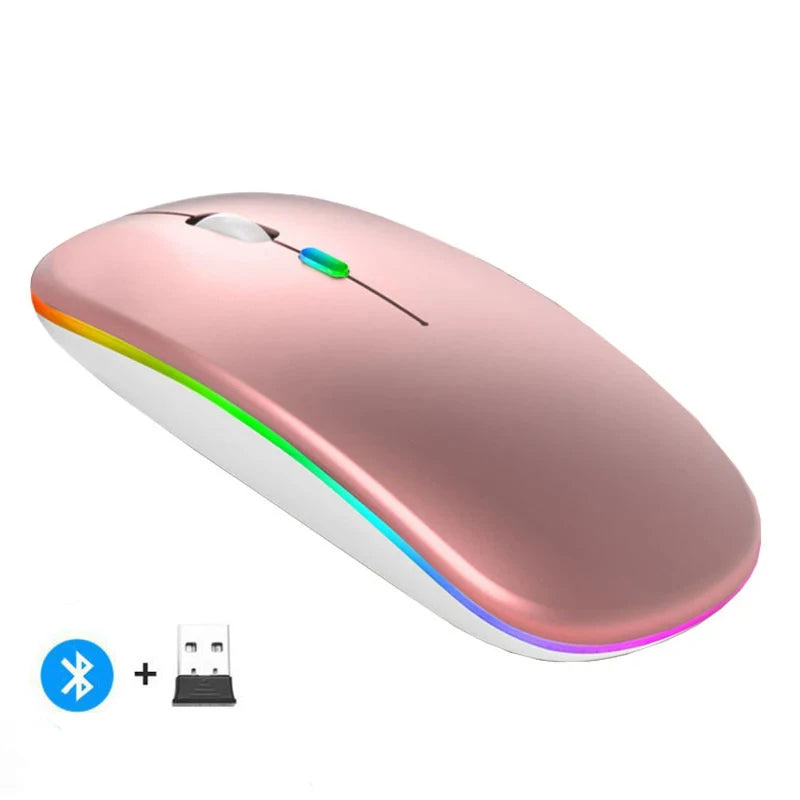 Wireless Mouse Gaming Mouse Backlight USB Compatible RGB Rechargeable Mice Silent Backlit Ergonomic Gaming Mouse for Laptop PC