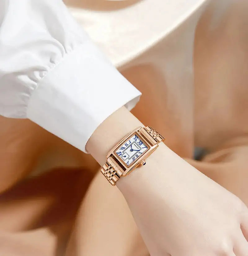 SANDA 1116 New Fashion 2024 Elegant Design Rectangle Dial Water Resistant Quartz Movement Business Women Analog Wrist Watch - Lootquake