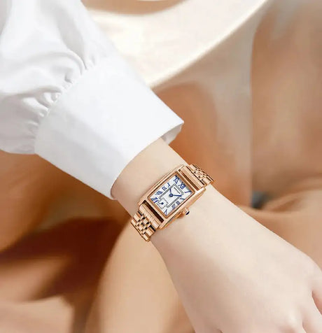 SANDA 1116 New Fashion 2024 Elegant Design Rectangle Dial Water Resistant Quartz Movement Business Women Analog Wrist Watch - Lootquake