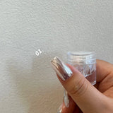 Moonlight Mirror Nails Powder Pearl White Nails Glitter Aurora Shining Pigment Chrome Dust Nail Art Supplies Decoration