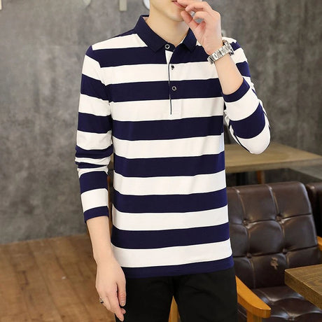 Male Sweatshirts 100℅ Cotton Pullover Stripe Business Formal Red Mens Polo Shirts Clothing Deals High Quality New Luxury Sale Xl - Lootquake