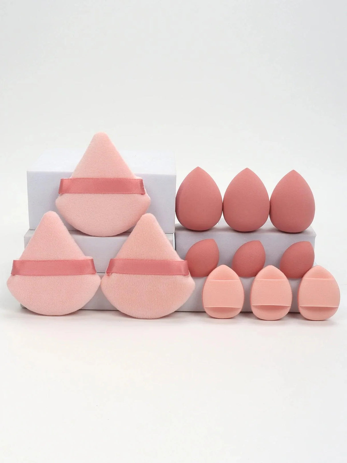 12 Piece All Purpose Makeup Sponge Set with Loose Powder Puffs Mini Air Cushion Puffs Beauty Eggs and Mini Beauty Sponges