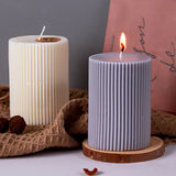 Molde de silicona para velas cilíndricas a rayas, hecho a mano, para hacer velas perfumadas, molde de cera, moldes artesanales de resina epoxi de cristal, decoración del hogar