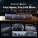 Bluetooth Speaker HD Sound Portable Playback AUX TF Card and USB LED Light Speaker Bluetooth 5.3 Wireless Loud Speaker amplified