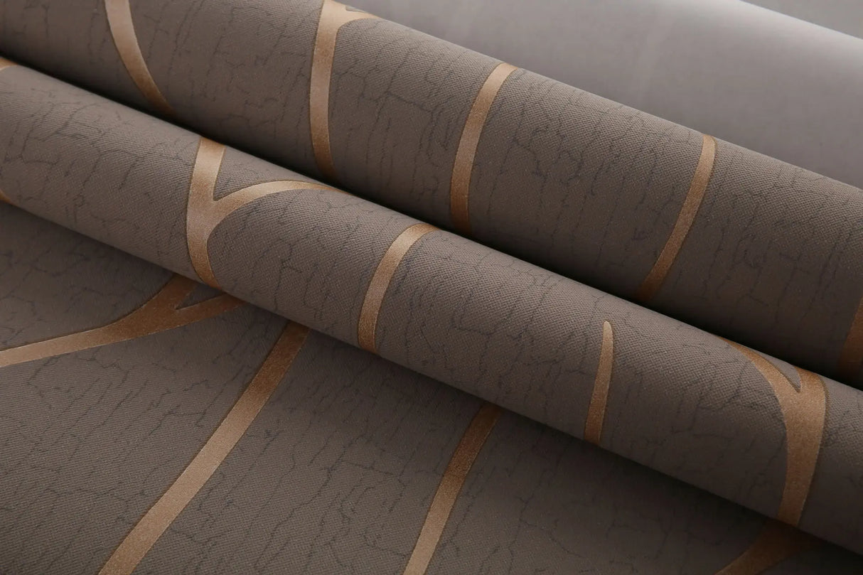 Papier peint décoratif pour chambre à coucher, 53 cm, autocollants muraux épais, rayures courbes, résistant à l'humidité, non tissé, style européen moderne