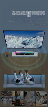 Altavoz Bluetooth 4D Surround Sound Bar Altavoces de computadora con cable Subwoofer estéreo Barra de sonido para computadora portátil PC Cine TV Aux 3.5mm