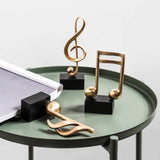 Figuras de notas musicales para decoración del hogar, esculturas de resina doradas, adornos para escritorio, piano, oficina, TV, mueble, recuerdos.