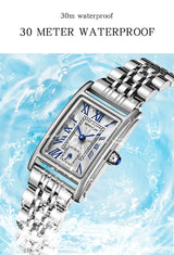 SANDA 1116 New Fashion 2024 Elegant Design Rectangle Dial Water Resistant Quartz Movement Business Women Analog Wrist Watch - Lootquake