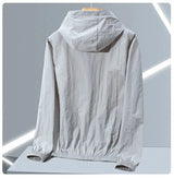 2023 Summer Men's Windbreaker Big Size Sun Protection Clothing Korean Style Ultra-thin Streetwear Zipper Hooded Jackets Man - Lootquake