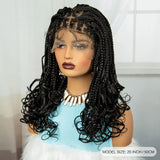 360° Full Lace Knotless Braids Wig with Wavy Ends | Baby Hair