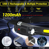Sensor Headlamp LED Head Flashlight Rechargeable Headlight Head Torch Built-in Battery 5 Lighting Modes Fishing Camping Lantern - Lootquake
