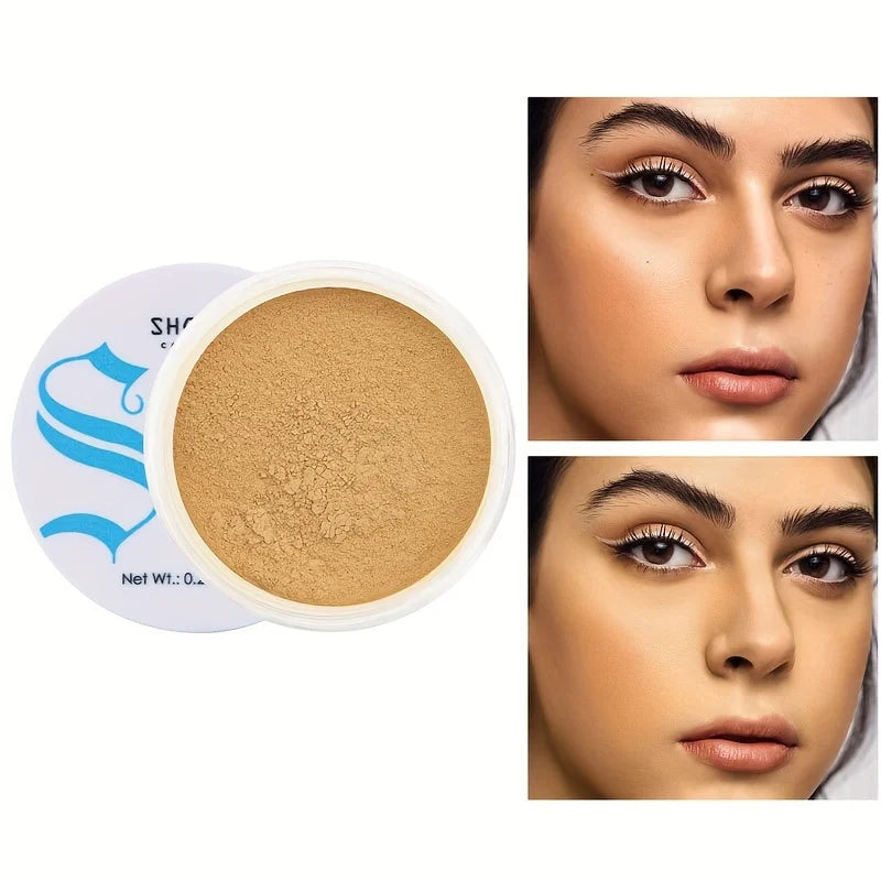 Loose Powder Honey Pearlescent Powder Makeup Setting Powder Matte Finish Oil Control Waterproof Full Coverage Powder Foundation