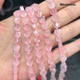 Wholesale Natural 3.8-4.8x8mm Madagascar Pink Quartz Crystal Faceted Heart Shape Stone Loose Beads For Making DIY Necklace - Lootquake
