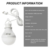 USB Light Bulb LED Camping Light Bulb Portable Camping Lantern Hanging Cord Tent Light for Camping Emergency Truck Fishing Boat - Lootquake
