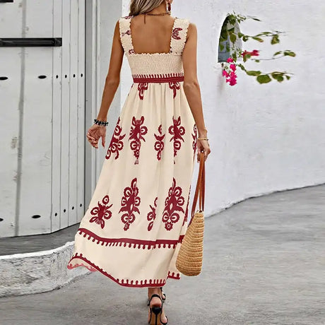 Summer Holiday Dress Women Casual Sleeveless A-Line Party Long Dress Boho Casual Sleeveless Party Dress 2024 - Lootquake