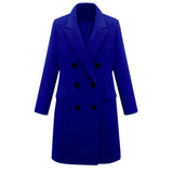 Autumn Winter Women's Woolen Jacket Long Windbreaker Double Breasted Slim Fit Coat - Lootquake