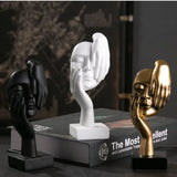 Estatua abstracta de resina, adornos de escritorio, esculturas, figuras, rostro, personaje nórdico, luz, arte de lujo, artesanías, decoración de oficina y hogar.