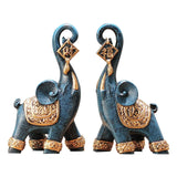 2x Estatuas de elefante modernas Colección de artesanía artística Escultura animal Adorno para