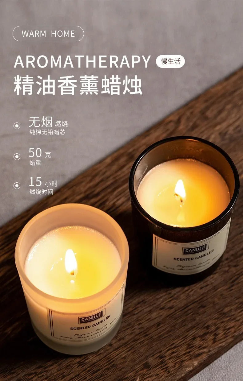 1 vela de aromaterapia con aroma a planta europea moderna para sala de estar, dormitorio, purificación del aire, fragancia duradera, decoración de vasos.