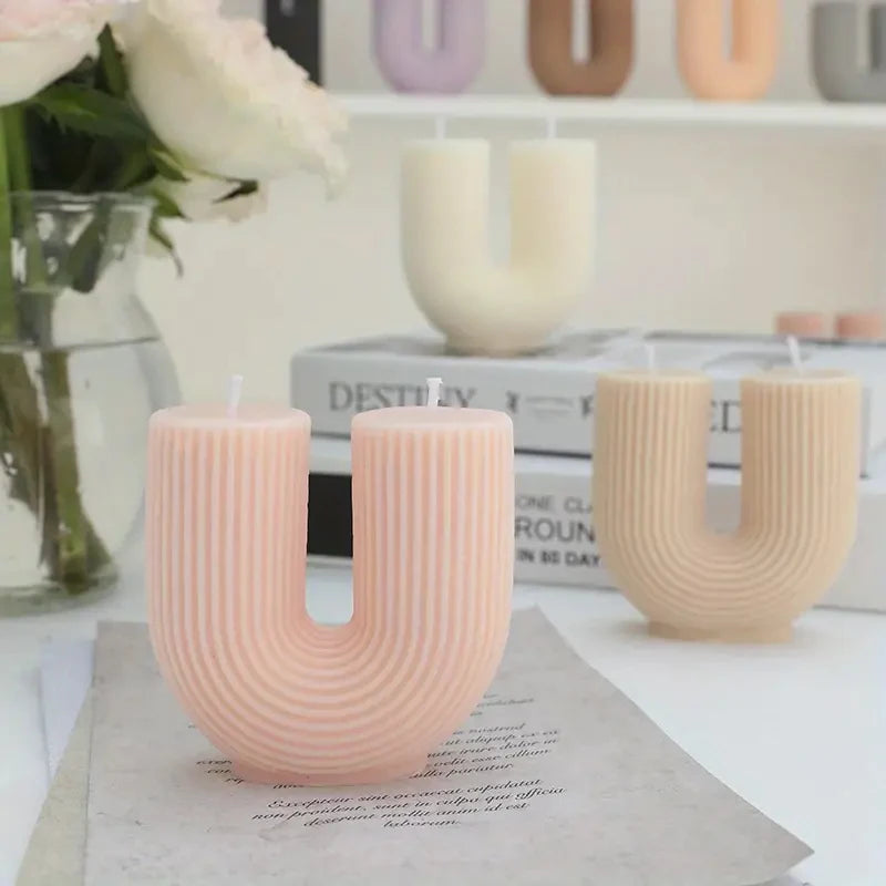 Molde de silicona para velas en forma de U, hecho a mano, con forma de arco, para hacer velas perfumadas, yeso, resina epoxi, adorno artesanal, molde de cera para decoración del hogar