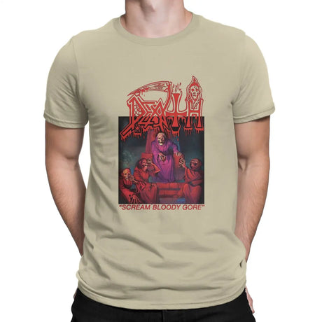 Funny Death Scream Bloody Gore T-Shirt Men Round Neck 100% Cotton T Shirts Sabbath Short Sleeve Tee Shirt Gift Tops - Lootquake