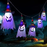 New Halloween Horror Atmosphere Creative Hanging Decorations Haunted House Scene Decoration LED Lights Ghost Party Garden