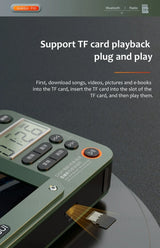 Enceintes Bluetooth sans fil SANSUI, radio pleine bande, lecteur vidéo LED HD, baladeur MP4 portable, batterie rechargeable intégrée