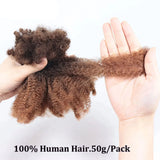 50g Afro Kinky Curly Bulk Human Hair | Braiding & Crochet Hair Extensions