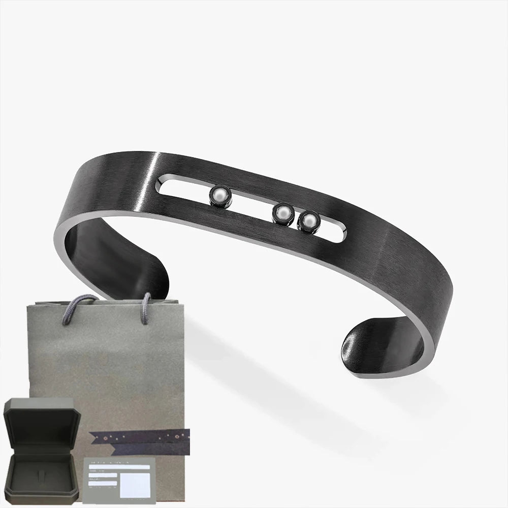 Pulsera de mujer en plata de ley S925, serie clásica MOVE/TWIN, pulsera de diamantes franceses, regalo navideño, joyería de alta calidad.