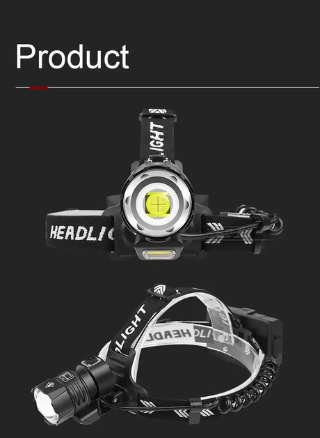 1000000LM XHP360 High Power Fishing Headlamp Rechargeable Light Headlight Camping Hiking Led Flashlights Power Bank Head Lamp - Lootquake
