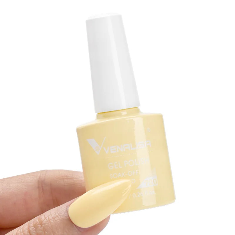 Venalisa Nail Gel Polish 7.5ml #758 Funny Bunny Milky White VIP3 Collection Long Wear Diamond Top Coat Soak Off UV LED Gel Nail
