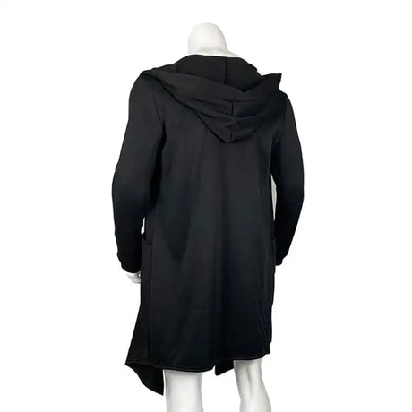 Men's Winter Hooded Cardigan Trench Coat Streetwear Solid Color Windbreaker Leisure Fashion Fleece-lined Jacket Vintage Hoodie - Lootquake