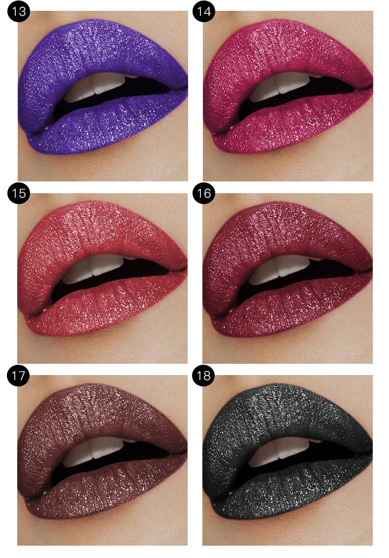 Diamond Shimmer Pearlescent Lip Gloss Waterproof Long Lasting Non-stick Cup Matte Glitter Liquid Lipstick Lip Glaze Lips Make Up