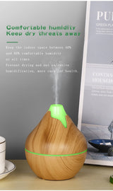 350ML USB aroma oil diffuser wood electric humidifier ultrasonic air humidifier mini aromatherapy LED light mist maker for home