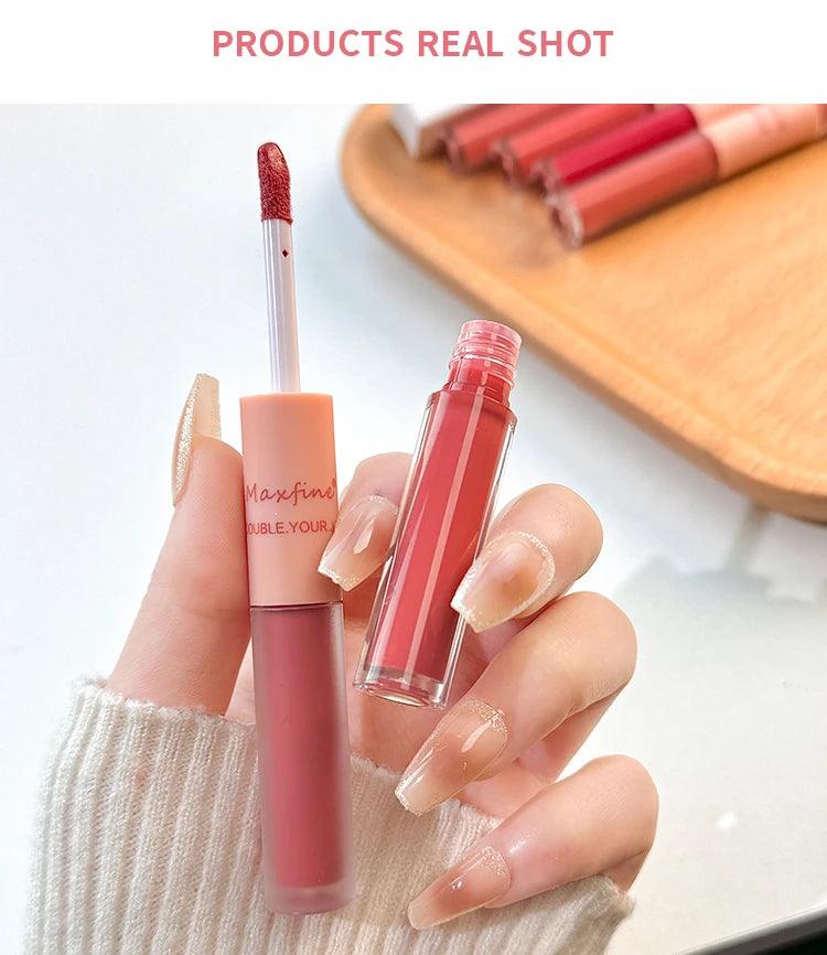 Double End Lip Glaze Full Gloss Mirror And Matte Velvet Long Term Color And Moisture Lip Gloss Anti Stain Cosmetic Lip Glaze