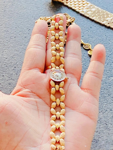 High Quality Brass 18K Gold Plated 2025 Vintage Lucky Small Retro Ladies Watch  Unique Steel Band Quartz High Quality - Lootquake