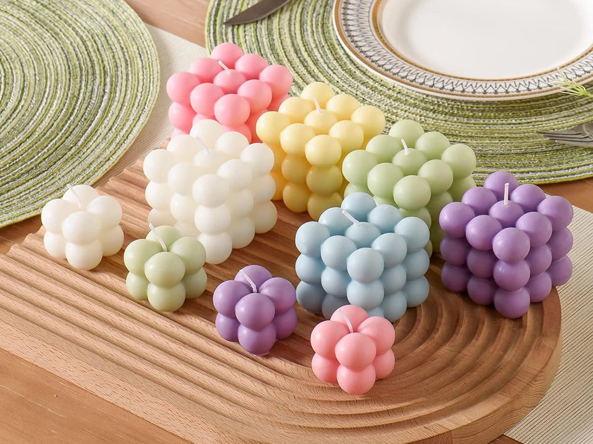 Bubble Candle Cube Fragrance Candles Handmade Scented Candle Soy Wax Candle Set for Home Decoration Wedding Party Birthday