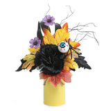 Halloween Home Room Decoration Simulation Pumpkin Maple Leaf Flower Table Decor, Halloween Pumpkin Barrel Decoration Props
