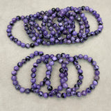 Wholesale Natural 9mm 11mm 12mm 13mm Charoite Smooth Round Loose Beads For Jewelry Making DIY Bracelets Necklace Strand Gift - Lootquake