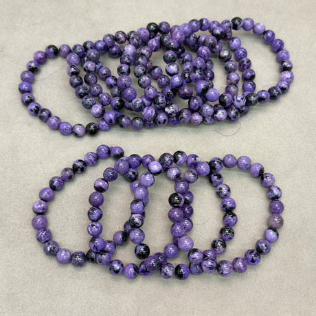 Wholesale Natural 9mm 11mm 12mm 13mm Charoite Smooth Round Loose Beads For Jewelry Making DIY Bracelets Necklace Strand Gift - Lootquake