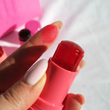 Milk Jelly Lipstick Blush Stick Moisturized Blusher Rouge Cream Shimmer Powder Blusher Stick Beauty Makeup for Women and Girls