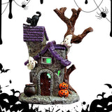 Haunted House Table Decor Glowing Halloween Decorations Resin with Ghost Table Ornament Figurines for Garage Fireplace Bathroom