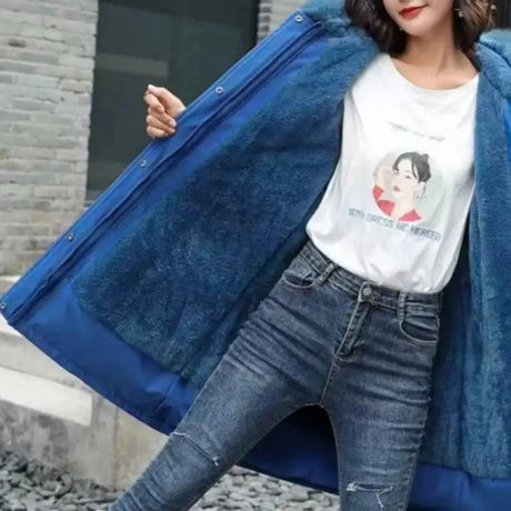New In Coats & Jackets Women's Winter Padded Jacket Loose Casual Outerwears Fleece Hodded Windbreaker Elegant Office Lady's Coat - Lootquake