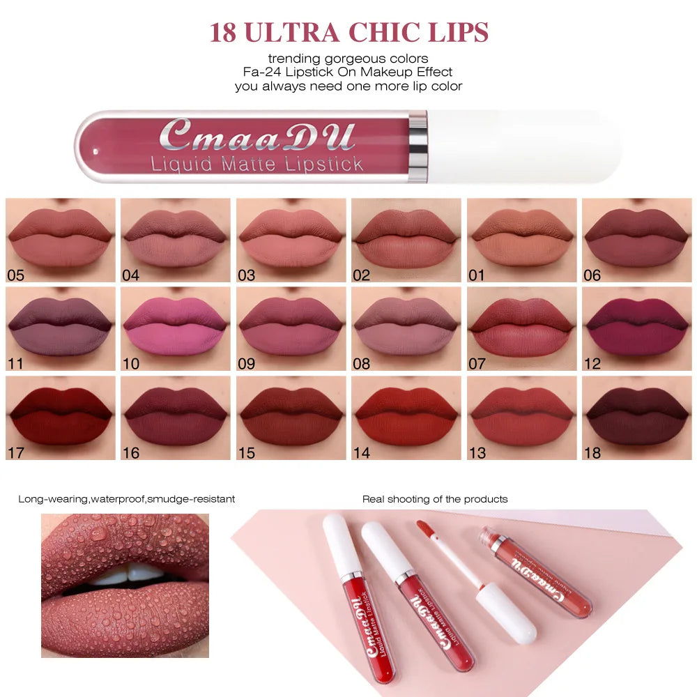Lipstick Waterproof Long lasting Make-up for women Cosmetics Korean makeup Matte lipstick
