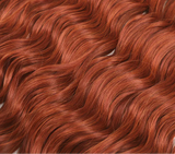 24" Orange Twist Crochet Hair | Synthetic Deep Wave Braiding Hair Extensions | Water Wave Hair | Heat Resistant Fiber | 60 Strands/Pack