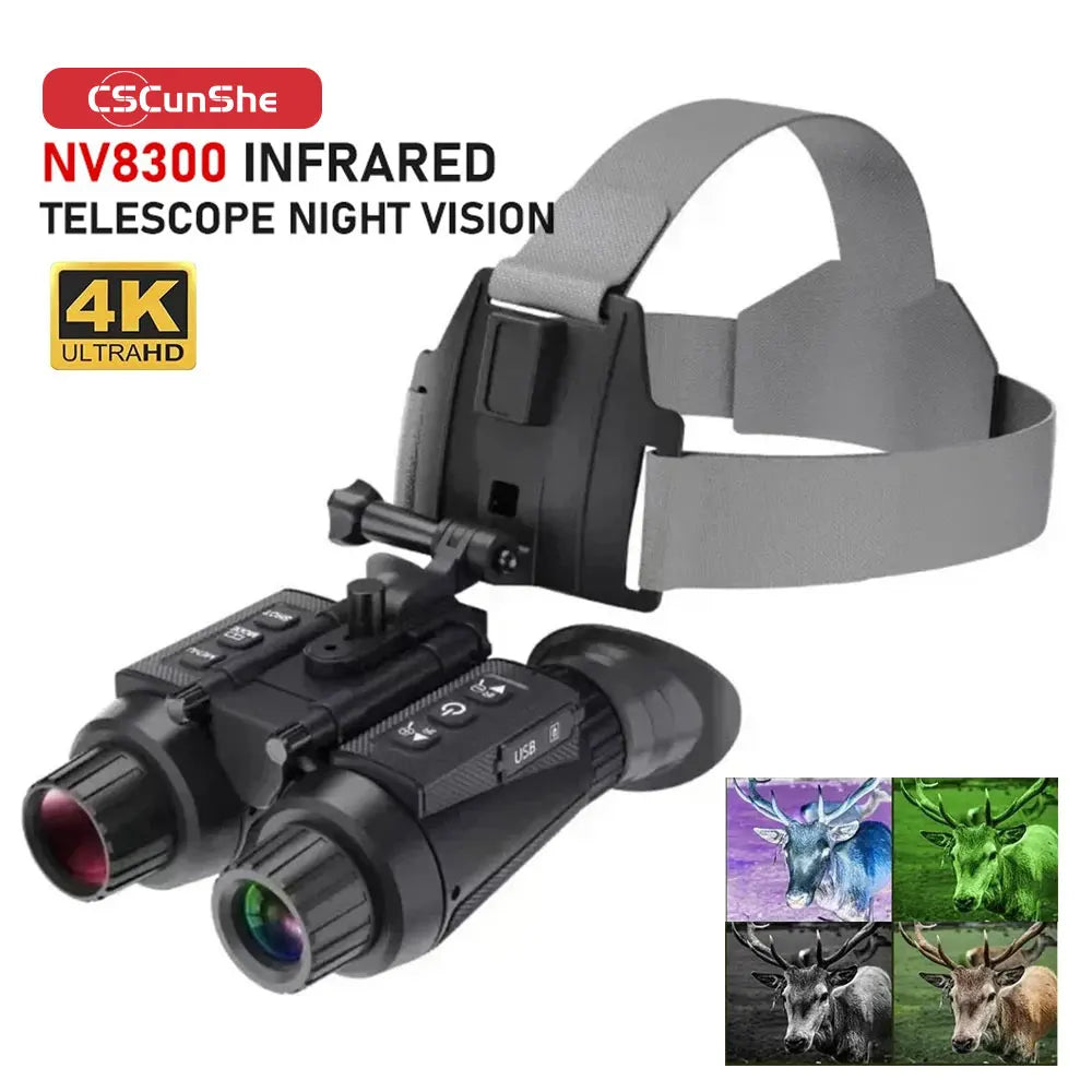 Binoculares NV8300 Super Light HD 36MP 3D, telescopio, zoom digital 8X, 300 m, 7 niveles, cámara de visión nocturna infrarroja para caza