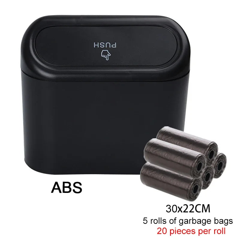 Car Trash Can Bin with Lid Car Garbage Can Leakproof Mini Car Interior Storage Case Trash for Car Office Home Car Acessories